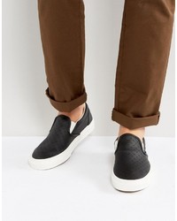 Vans Classic Slip On Perforated Sneakers In Black Va38f7kvj