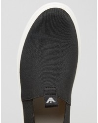 Armani Jeans Logo Slip On Sneakers In Black
