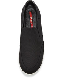 Prada Linea Rossa Nylon Tech Slip On Sneaker Black
