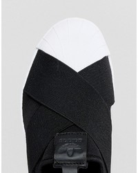 adidas Originals Black Superstar Slip On Sneakers