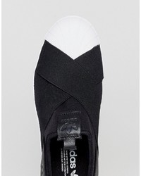 adidas Originals Superstar Slip On Sneakers In Black Bz0112