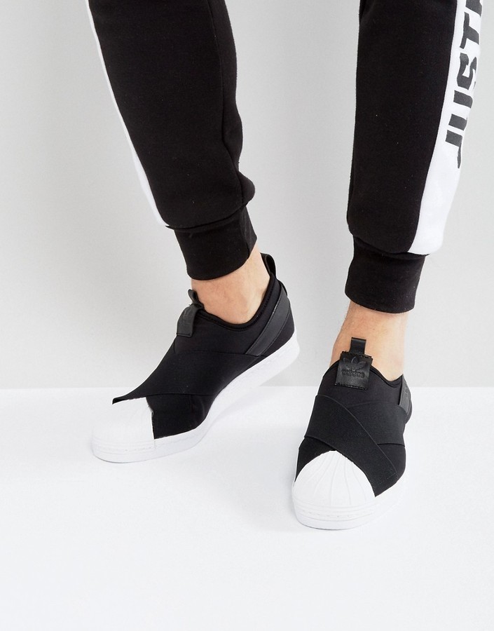 Premonición patrocinado Parecer adidas Originals Superstar Slip On Sneakers In Black Bz0112, $63 | Asos |  Lookastic
