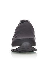 Prada Linea Rossa Tech Nylon Slip On Sneakers Black Blue