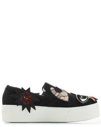 Kenzo Slip On Sneakers With Patches