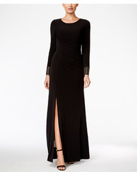 Calvin Klein Embellished Side Slit Gown