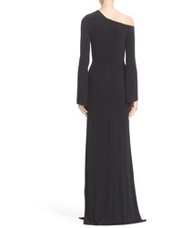 Yigal Azrouel Eyelet Detail Matte Jersey One Shoulder Gown