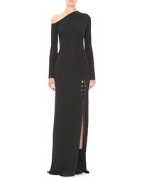 Yigal Azrouel Eyelet Detail Matte Jersey One Shoulder Gown