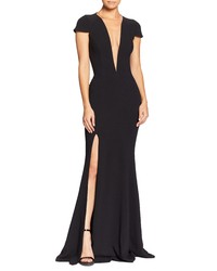 Dress the Population Leah Illusion Inset Crepe Gown
