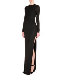 Givenchy Long Sleeve High Slit Jersey Column Dress, $2,000 | Neiman ...