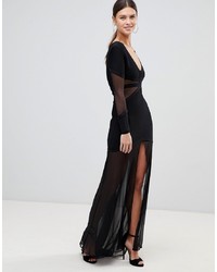 Forever Unique Maxi Dress With Sheer Panels
