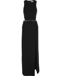 Thierry Mugler Mugler Cutout Embellished Crepe Gown Black