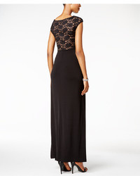 Connected Lace V Neck Gown