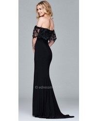 Faviana Off The Shoulder Form Fitting Dress
