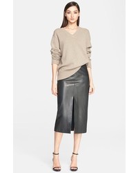 Jason Wu Front Slit Lambskin Leather Skirt | Where to buy & how to ...