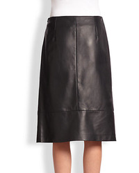 Maison Margiela Leather Pleat Front Skirt