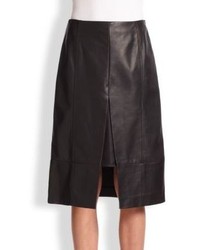 Maison Margiela Leather Pleat Front Skirt