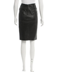 Cédric Charlier Asymmetrical Leather Skirt