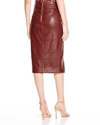 Bardot Faux Leather Side Slit Pencil Skirt