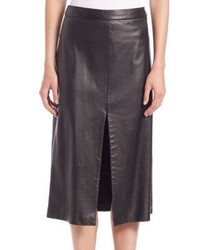 Tess Giberson Leather Slit Skirt