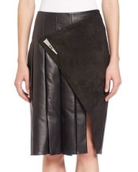 Prabal Gurung Leather Suede Slit Skirt