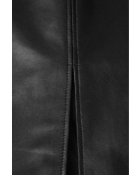 Topshop Slit Leather Midi Skirt