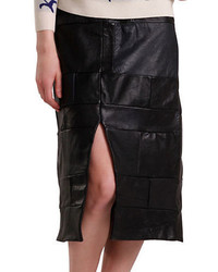Svilu Notched Recycled Leather Skirt