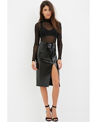 Forever 21 Zippered Faux Leather Skirt