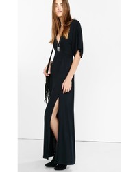 Black Kimono Sleeve Maxi Dress