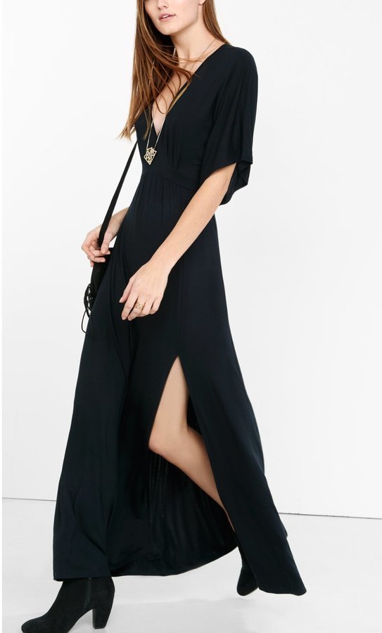 Black Kimono Sleeve Maxi Dress, $69 ...