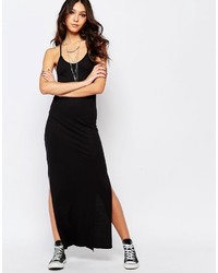 Noisy May Cage Detail Maxi Dress With Side Slit Detail