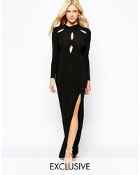 Love High Neck Maxi Dress With Cut Outs And Thigh Split