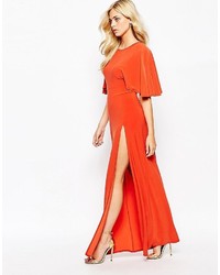 Love Kimono Maxi Dress With Open Back And Thigh Split