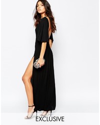 Love Kimono Maxi Dress With Open Back And Thigh Split