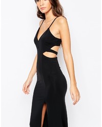 Naanaa Plunge Cut Out Maxi Dress With Thigh Split