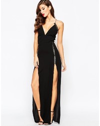 Jarlo Strappy Maxi Dress With Eyelet Detail And Thigh Splits