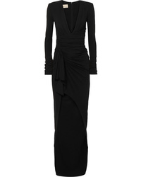 Alexandre Vauthier Tie Front Ruched Stretch Crepe Gown