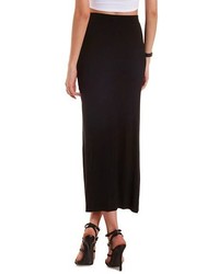 Charlotte Russe Ruched Front Slit Maxi Skirt