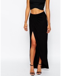 Asos Collection Wrap Maxi Skirt In Jersey