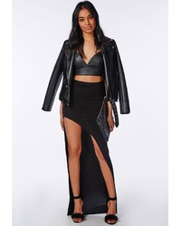Missguided Extreme Split Maxi Skirt Black