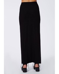 Missguided Jenna Split Maxi Skirt In Black