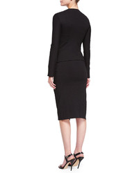 Donna Karan Straight Midi Skirt W Side Slit