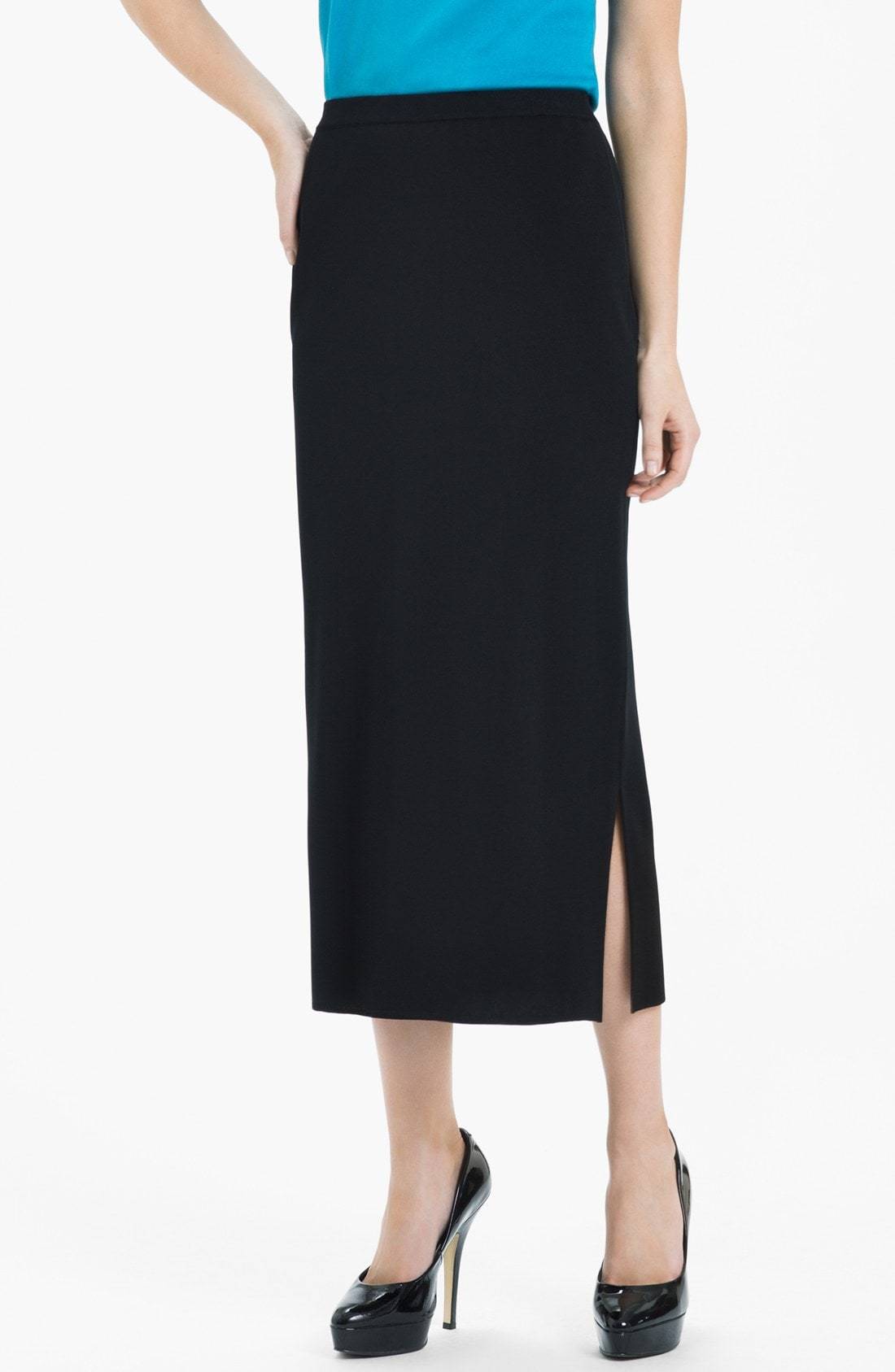Ming Wang Side Slit Knit Midi Skirt, $180 | Nordstrom | Lookastic