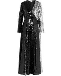 Black Slit Sequin Maxi Dress