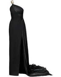 Black Slit Silk Dress