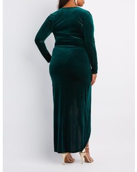 Charlotte Russe Plus Size Velvet Surplice Maxi Dress