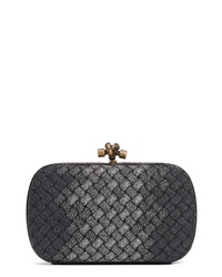 Bottega Veneta Intrecciato Knit Genuine Snakeskin Knot Clutch