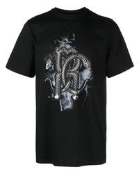 Roberto Cavalli Mirror Snake Print T Shirt