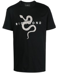 John Richmond Snake Logo Print T Shirt