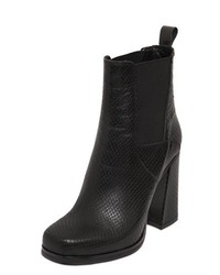 100mm Snake Embossed Leather Ankle Boots