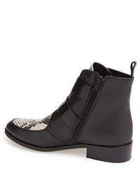 Topshop Air Snake Embossed Inset Leather Bootie